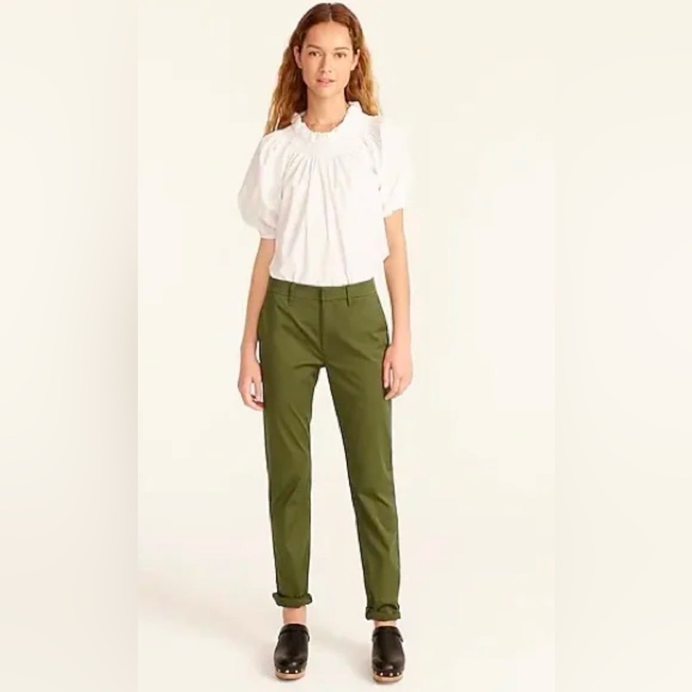 J. Crew Olive Green Straight-Leg Pants
